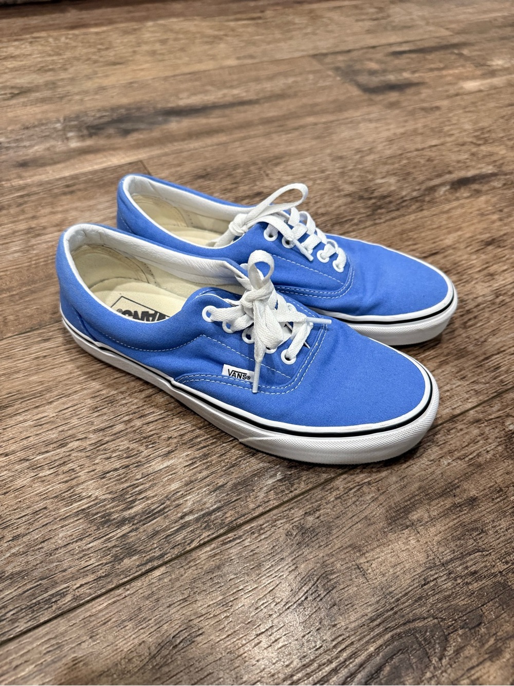 Vans Low-Top Canvas Sneakers in Sky Blue and White
